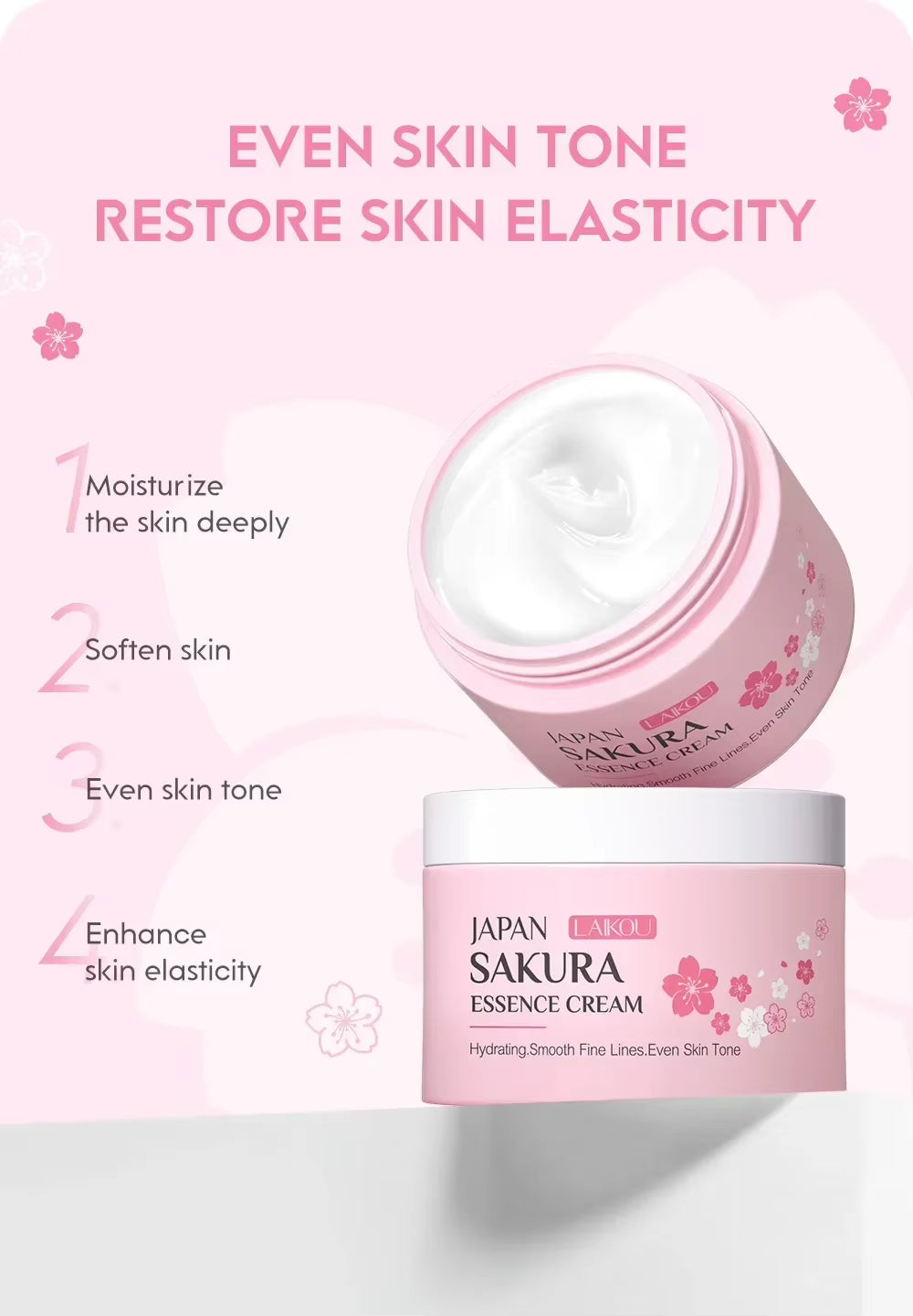 Sakura Hydrating Cream Moisturizer Whitening Nourishing Oil Control Moisturizing & Repairing Deep Hydration Lock Gentle