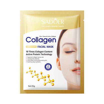 10PCS Collagen anti Wrinkle Facial Mask anti Aging Fade Fine Lines Firm Skin Moisturizing Brightening Skincare Korean Cosmetics